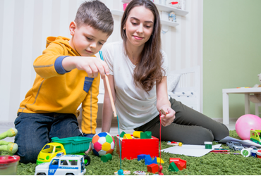 Children learning shapes and colors through playful activities