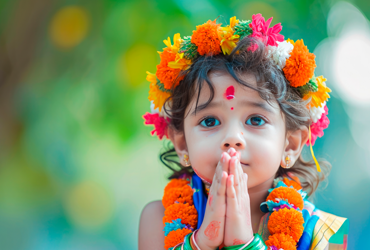 Children reciting slokas together with focus and joy